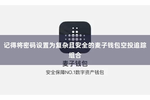 记得将密码设置为复杂且安全的麦子钱包空投追踪组合