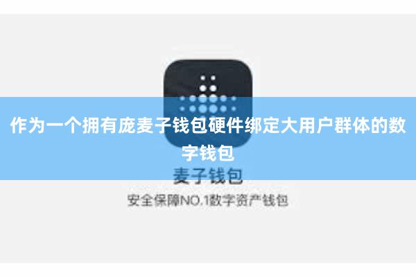 作为一个拥有庞麦子钱包硬件绑定大用户群体的数字钱包